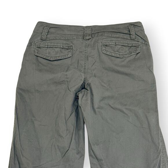 Y2K Old Navy Lowest Rise Khaki Chino Pants 8 Taupe Flare Wide Leg Pockets 32x32 - Picture 6 of 10